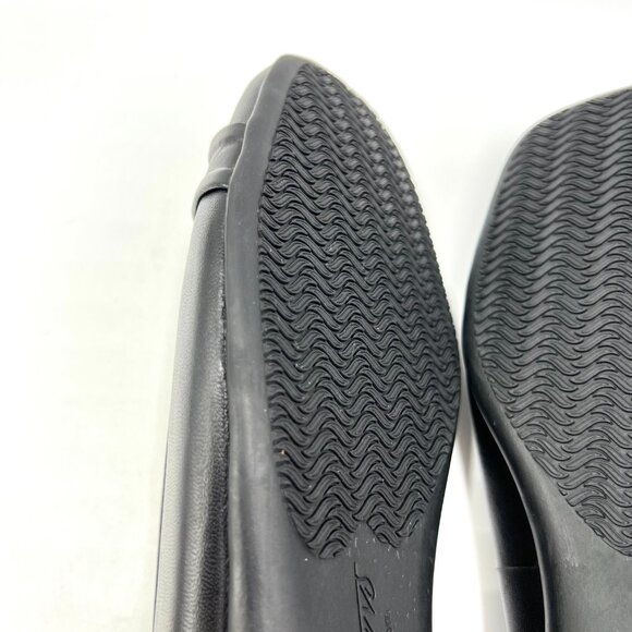 7.5W 7.5 WIDE WIDTH‎ Trotters Womens Sizzle Black Leather Ballet Flats Shoes - Picture 9 of 12